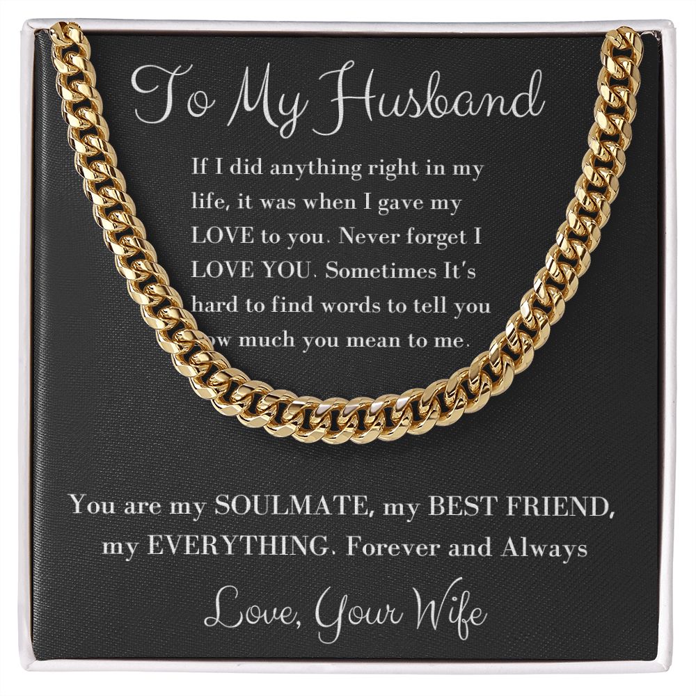 To my Husband Cuban Chain Necklace