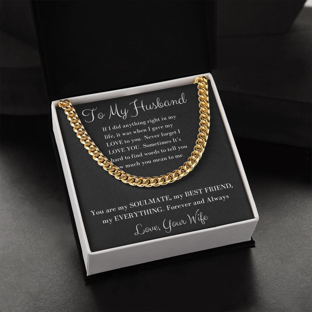 To my Husband Cuban Chain Necklace
