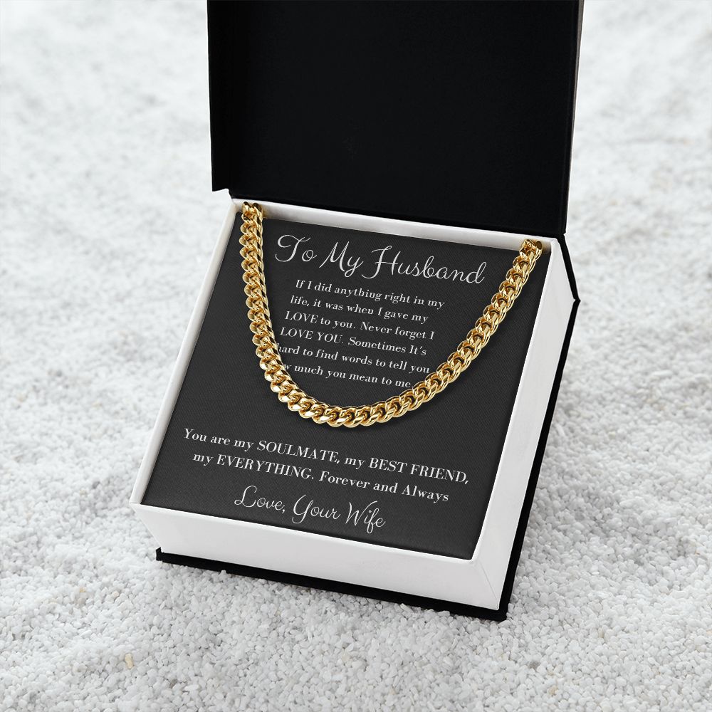 To my Husband Cuban Chain Necklace