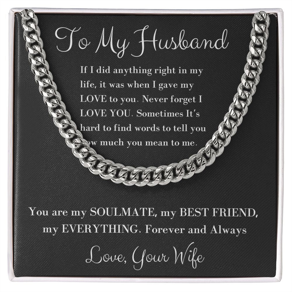 To my Husband Cuban Chain Necklace