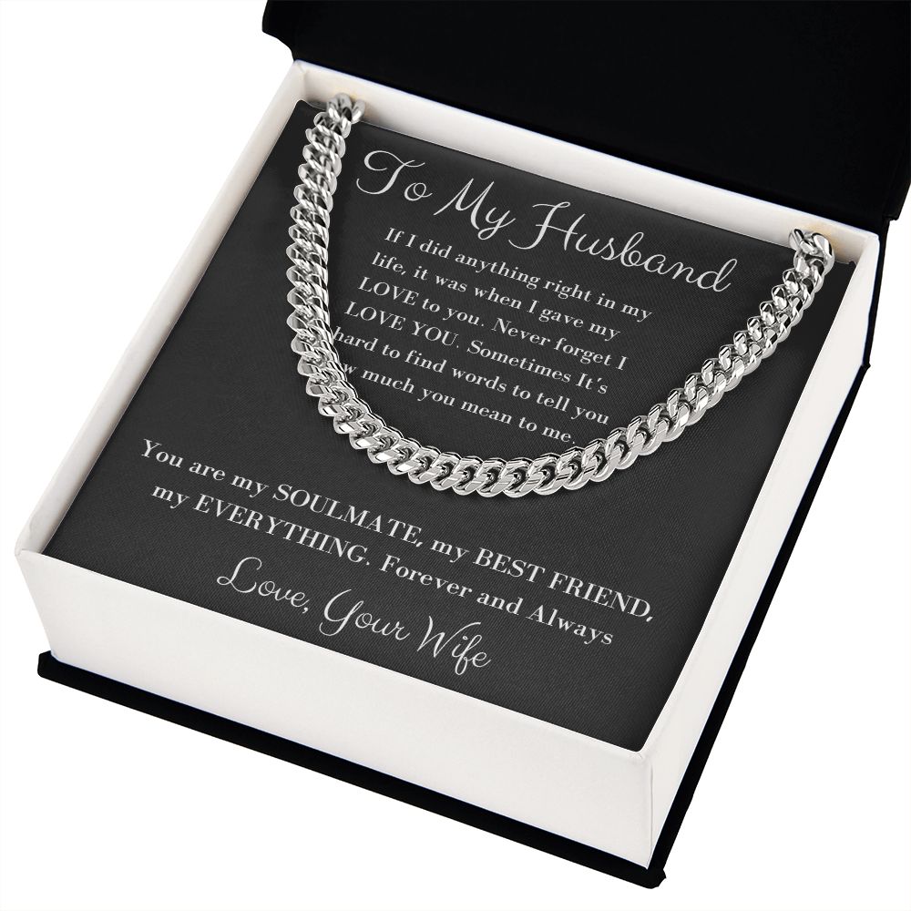 To my Husband Cuban Chain Necklace