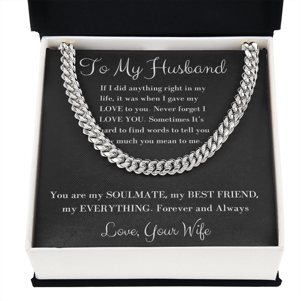 To my Husband Cuban Chain Necklace
