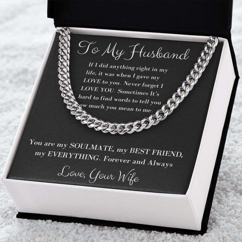 To my Husband Cuban Chain Necklace