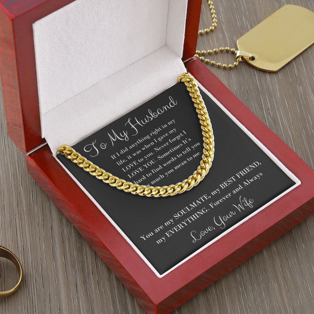To my Husband Cuban Chain Necklace