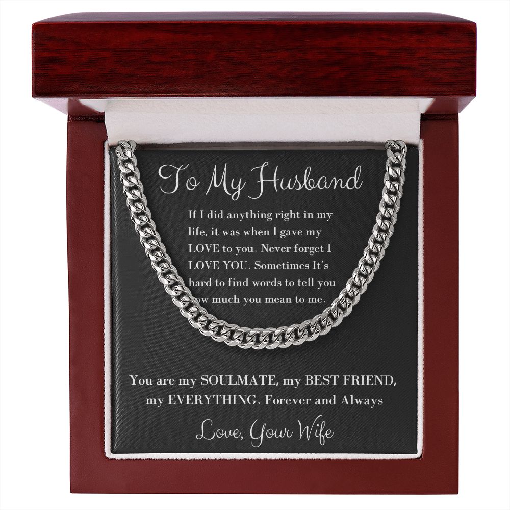 To my Husband Cuban Chain Necklace