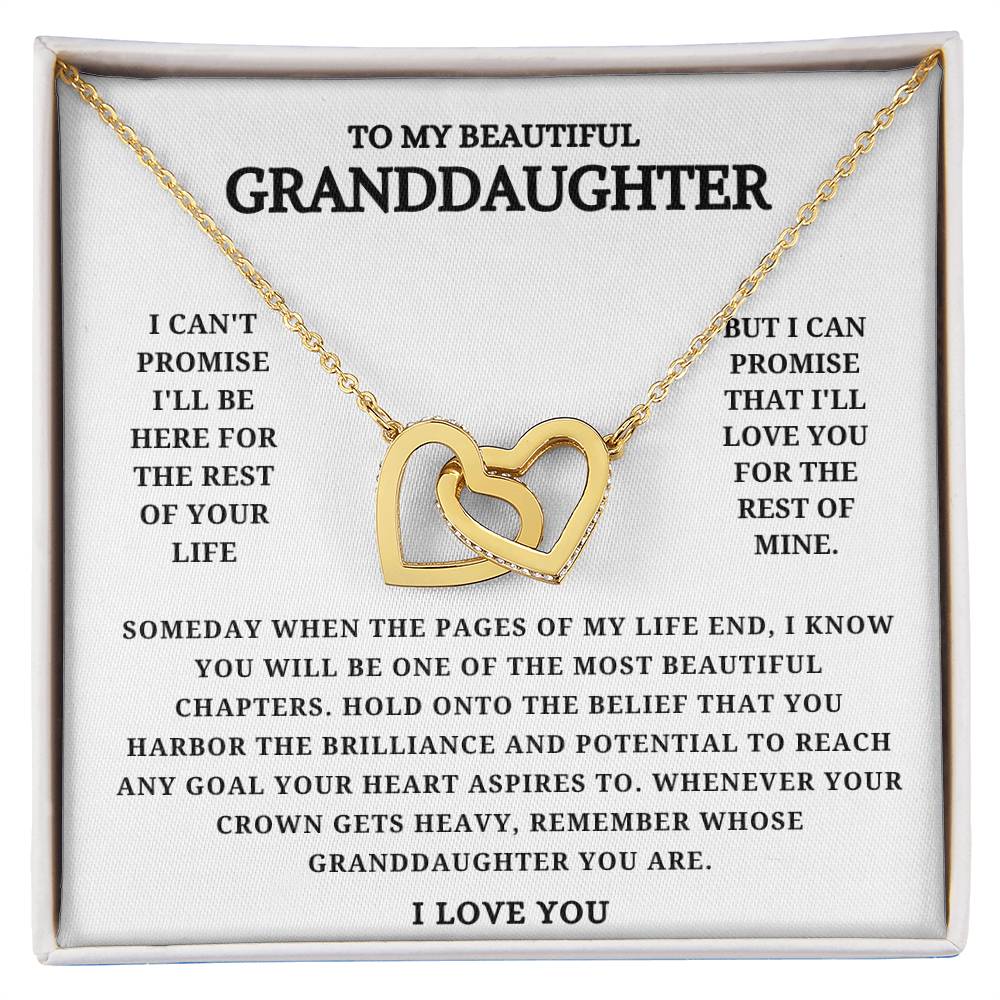 To my Beautiful Granddaughter Interlocking Heart Necklace