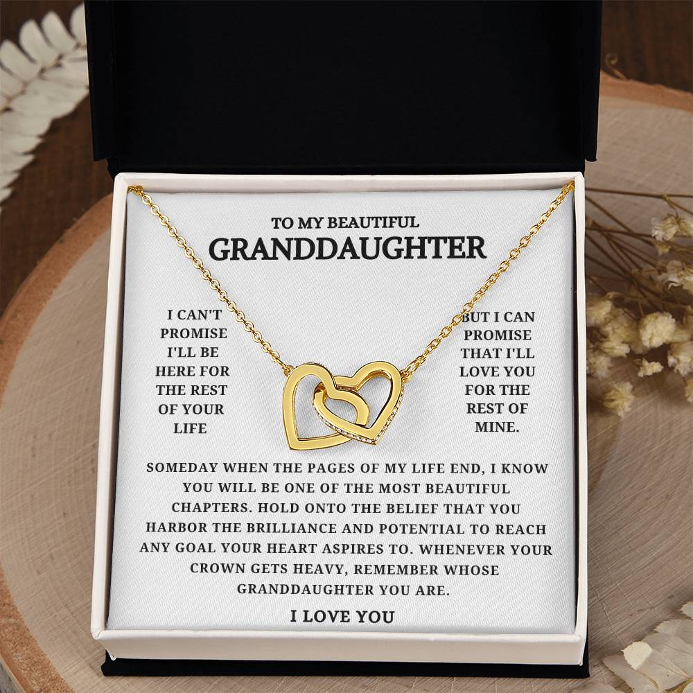 To my Beautiful Granddaughter Interlocking Heart Necklace