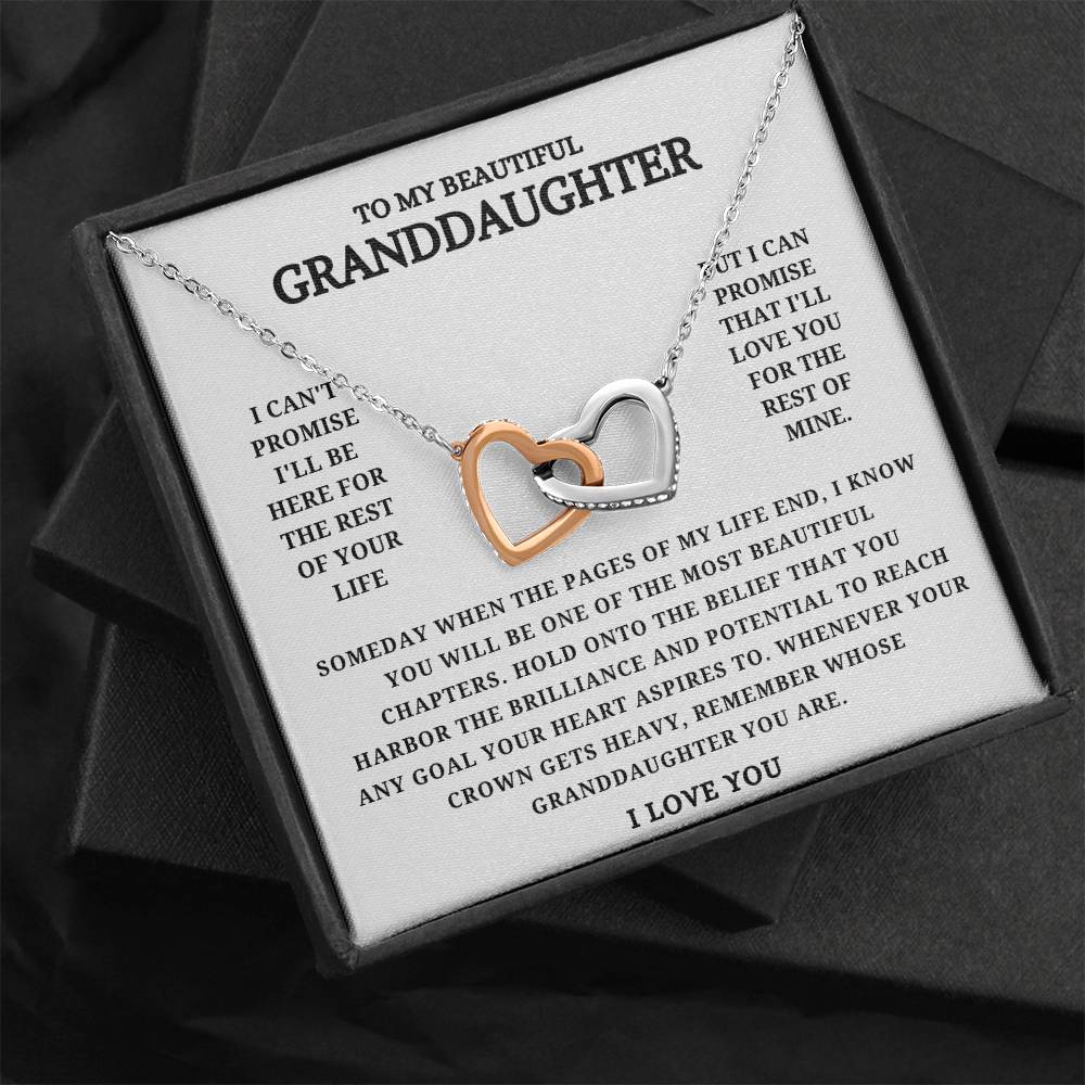 To my Beautiful Granddaughter Interlocking Heart Necklace