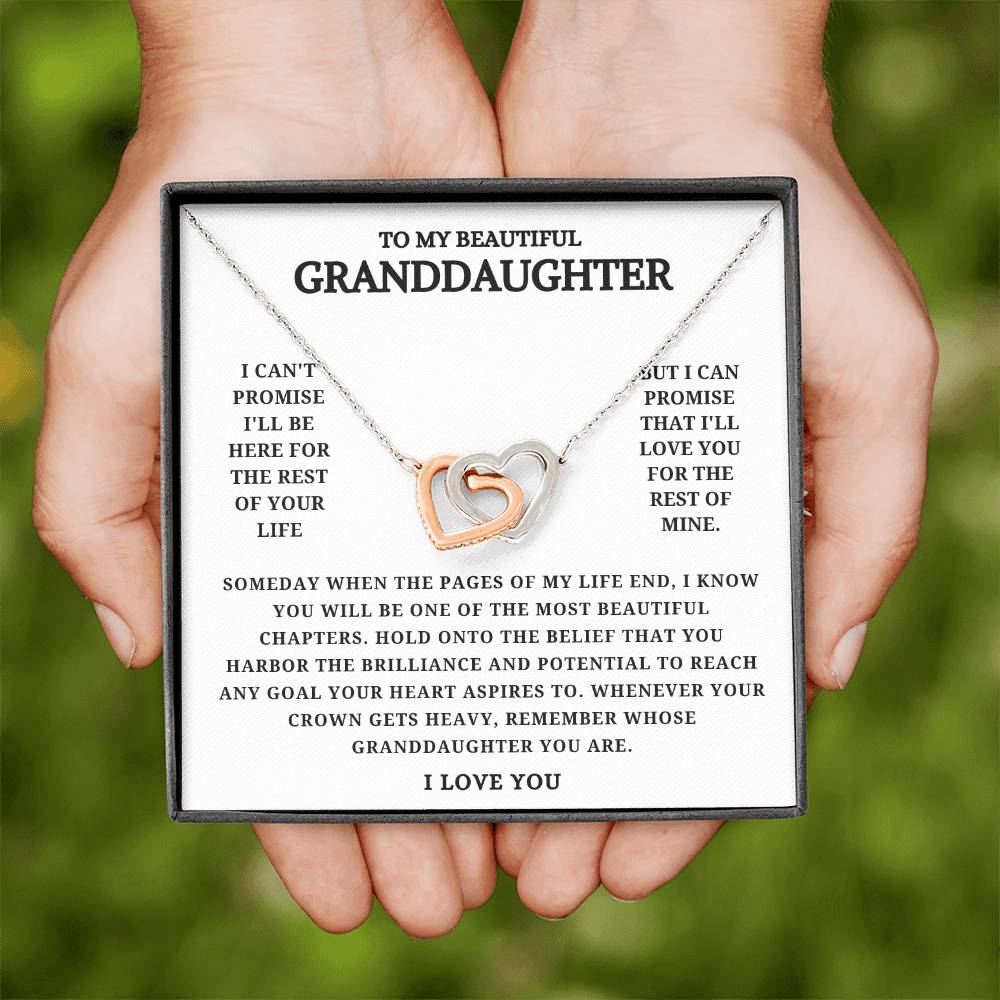 To my Beautiful Granddaughter Interlocking Heart Necklace