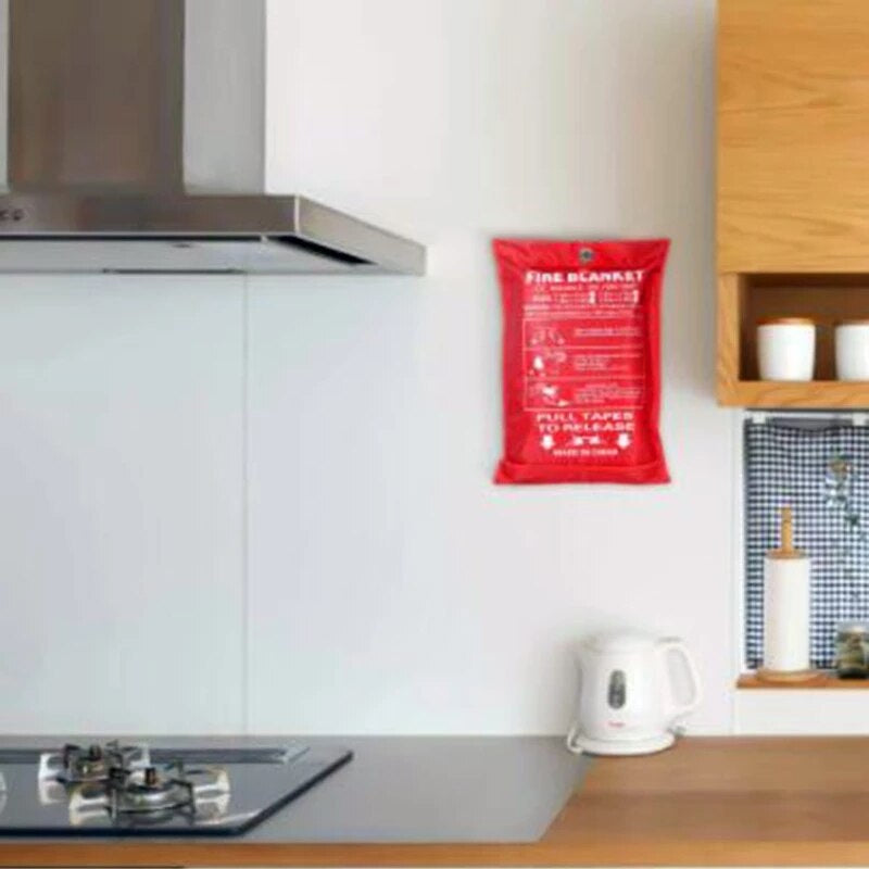 1M X 1M Sealed Fire Blanket Home Safety Fighting Fire Extinguishers Tent Boat Emergency Survival Fire Shelter Safety Cover