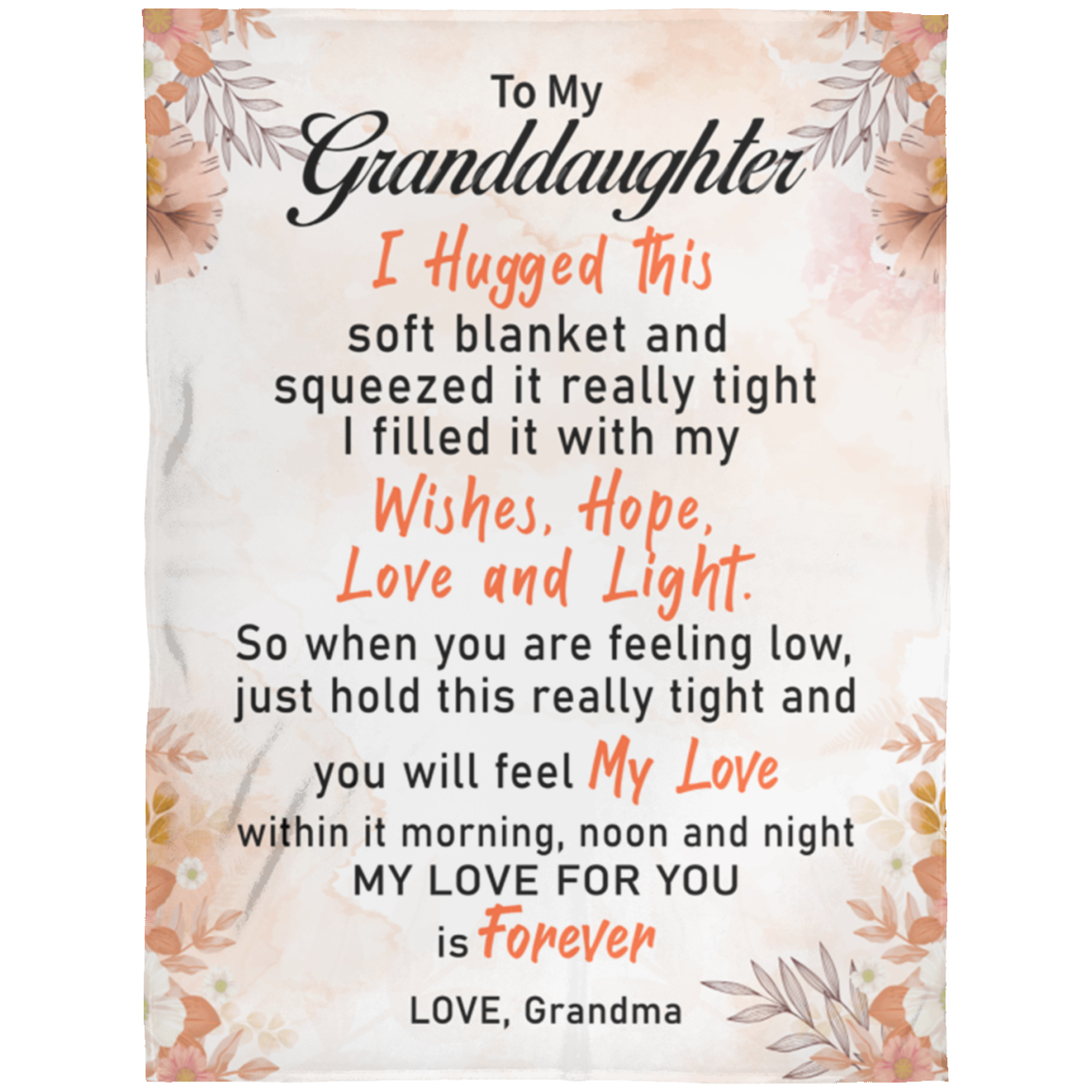 To my Granddaughter Fleece Blanket 60x80