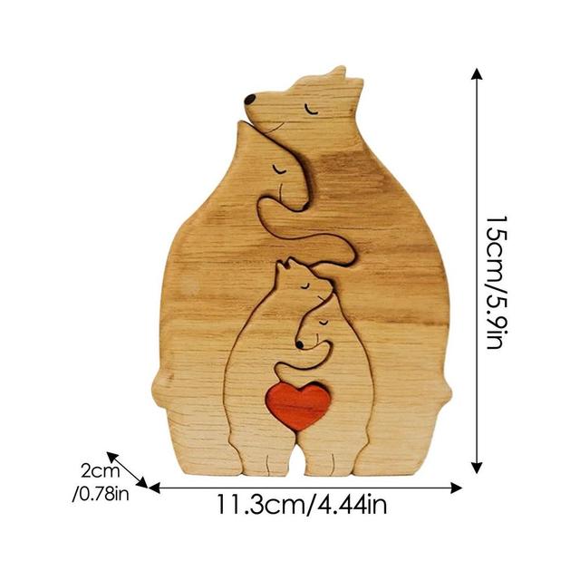 Personalised Bear Family Wooden Art Puzzle 