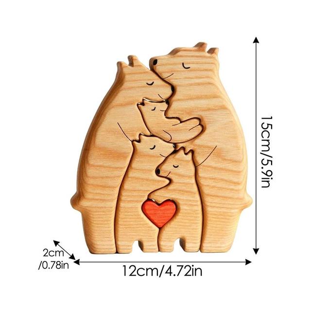 Personalised Bear Family Wooden Art Puzzle 