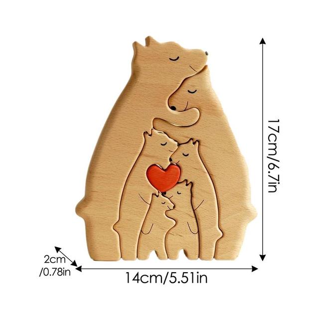 Personalised Bear Family Wooden Art Puzzle 