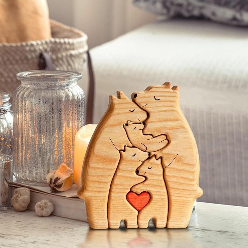 Personalised Bear Family Wooden Art Puzzle 