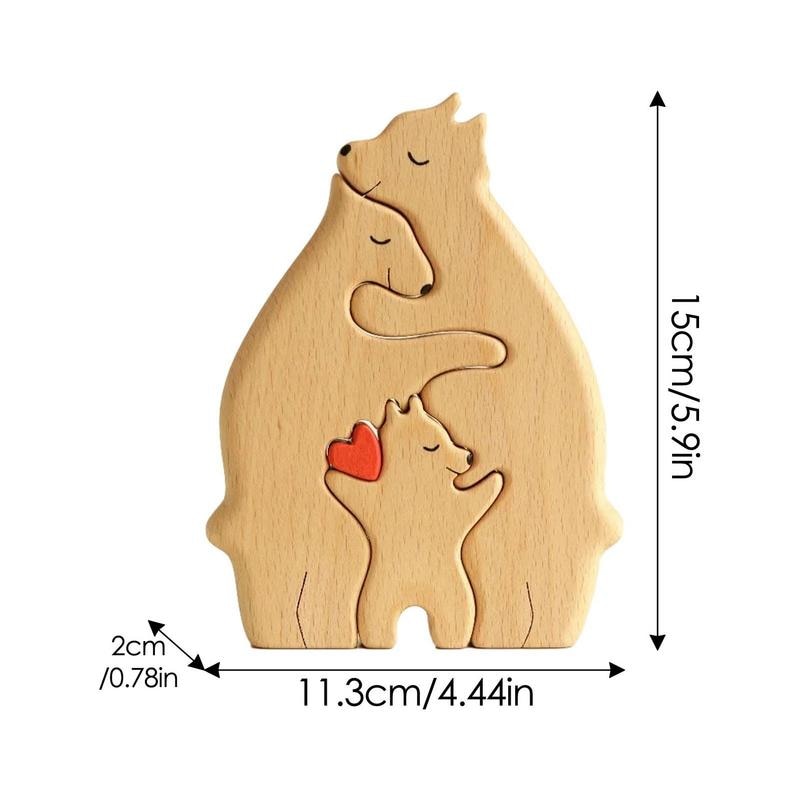 Personalised Bear Family Wooden Art Puzzle 