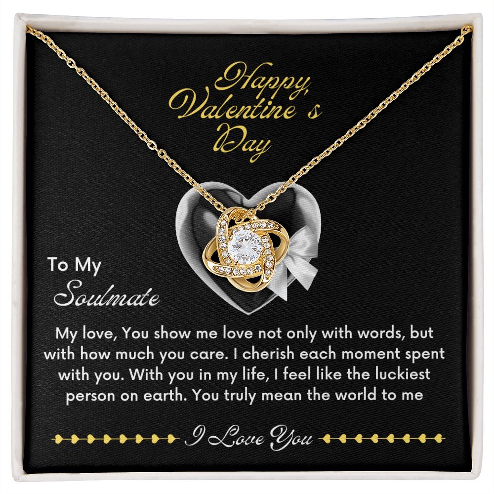 To My Soulmate Valentine's Love knot Necklace