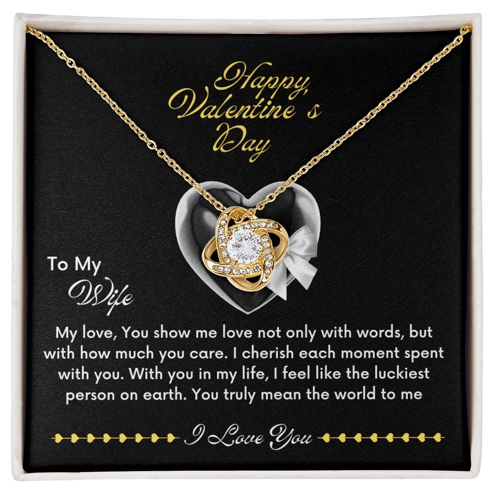 Happy Valentine's Day (Wife) - Love Knot Necklace