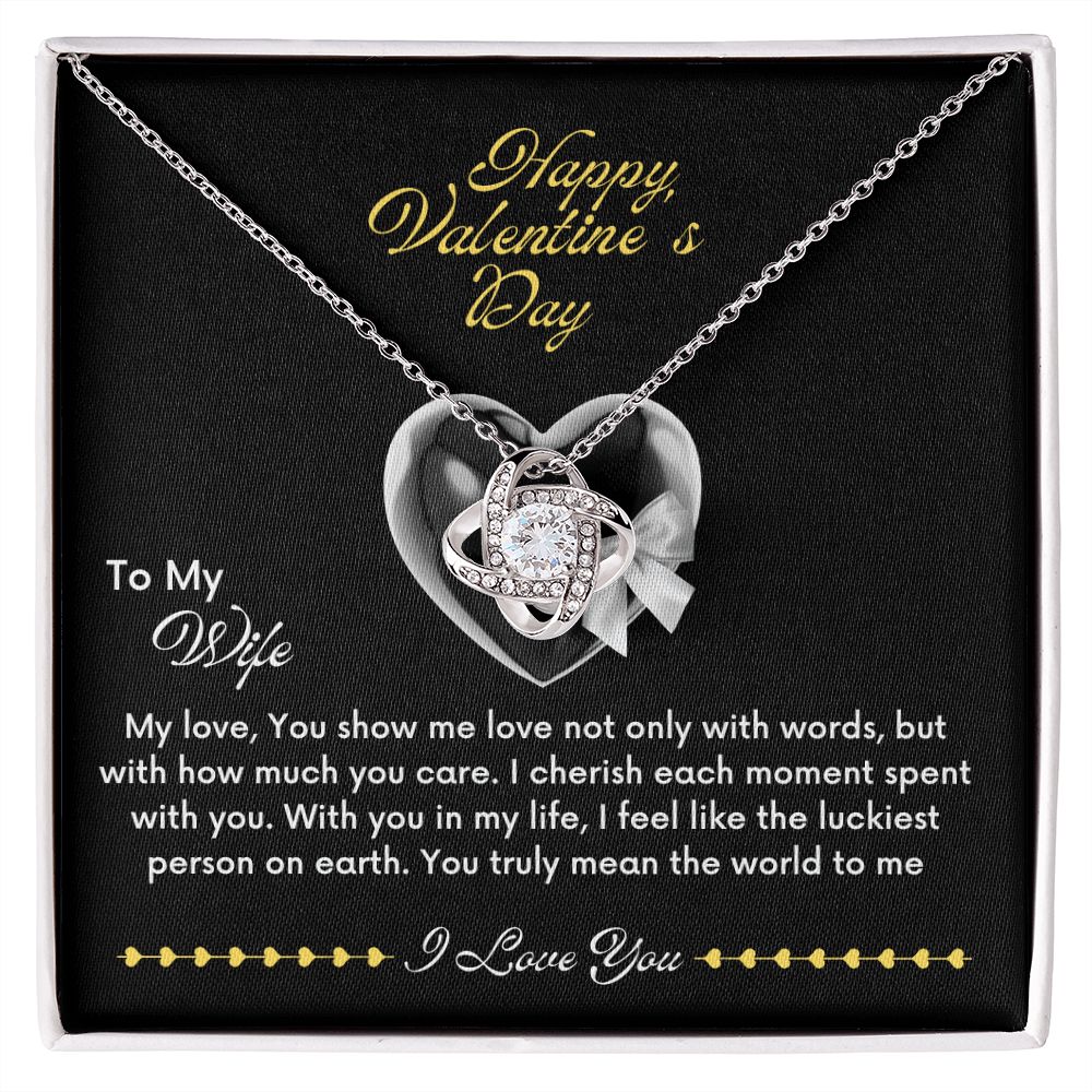 Happy Valentine's Day (Wife) - Love Knot Necklace