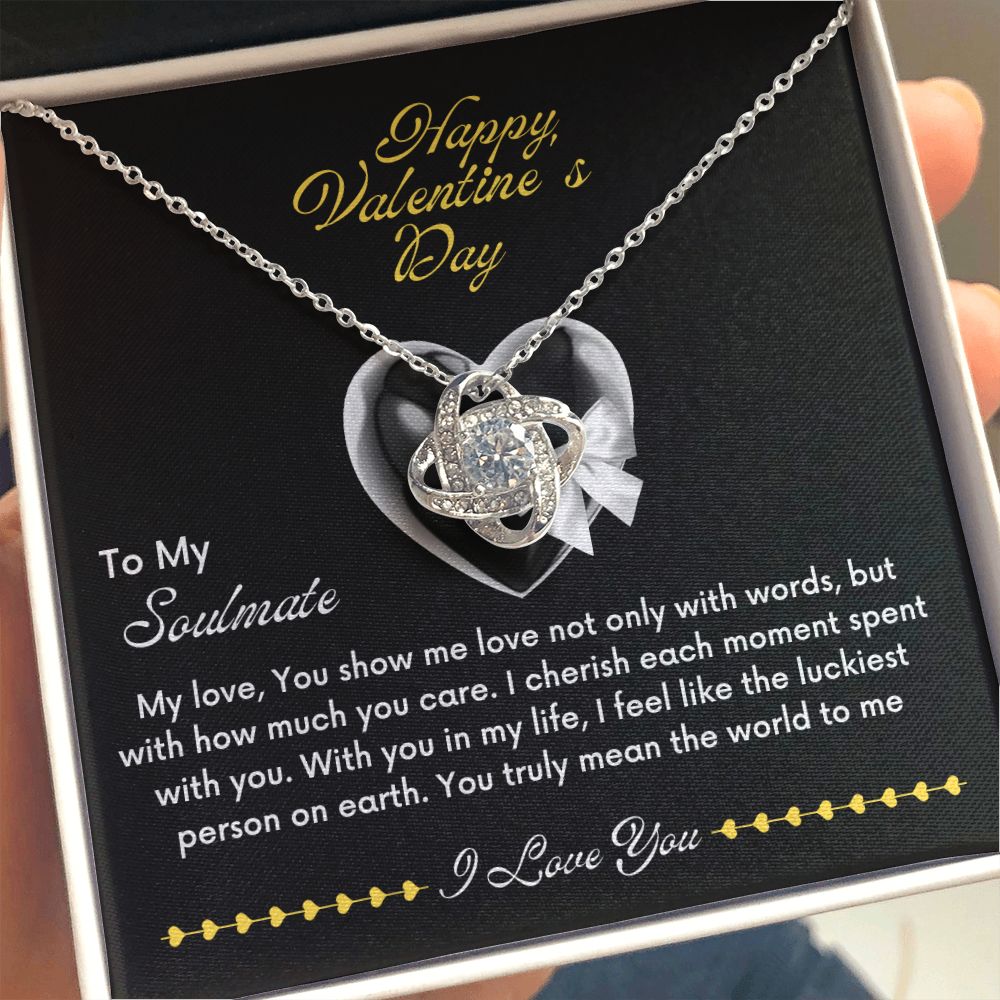 To My Soulmate Valentine's Love knot Necklace