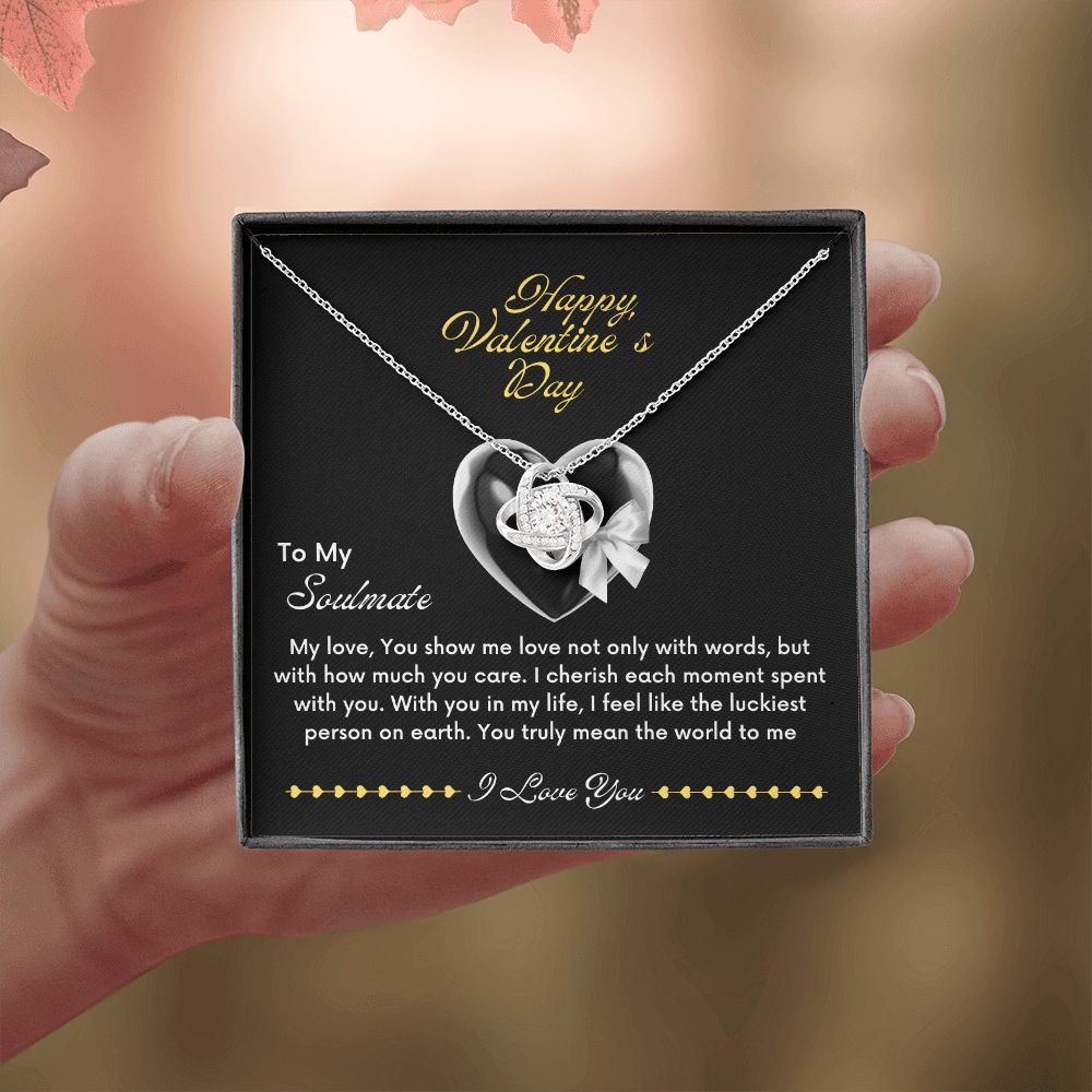 To My Soulmate Valentine's Love knot Necklace