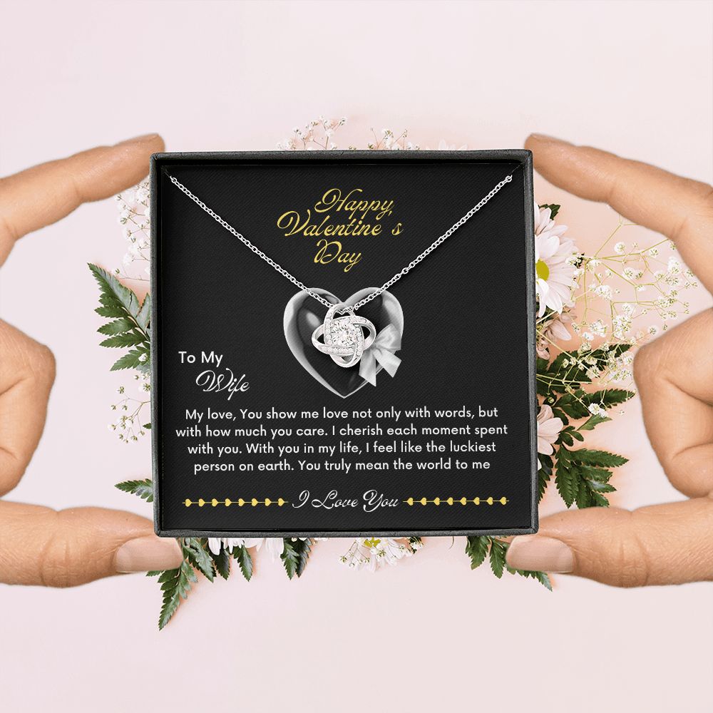 Happy Valentine's Day (Wife) - Love Knot Necklace