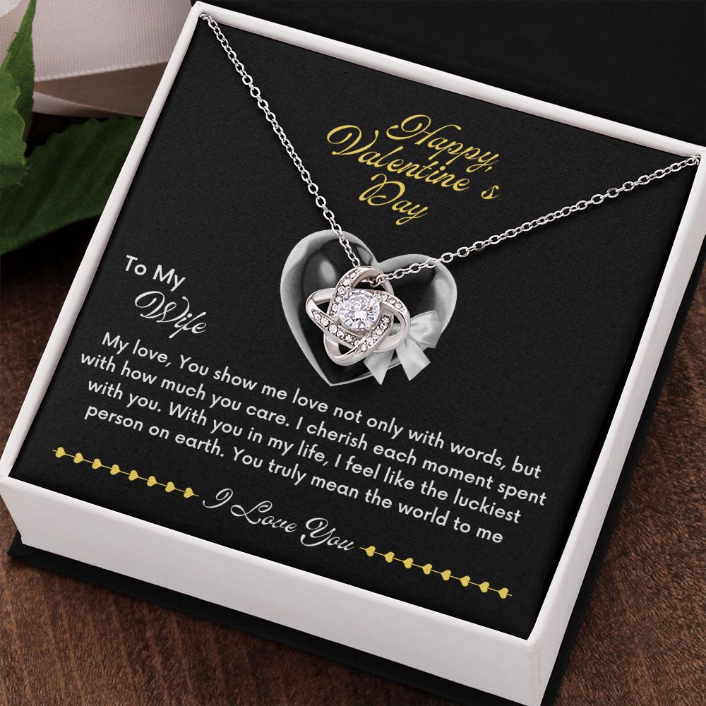 Happy Valentine's Day (Wife) - Love Knot Necklace