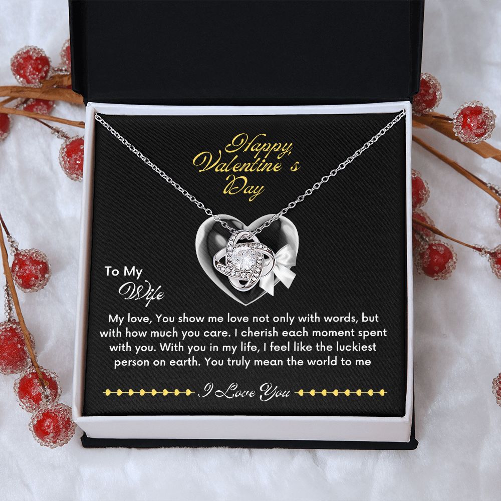 Happy Valentine's Day (Wife) - Love Knot Necklace