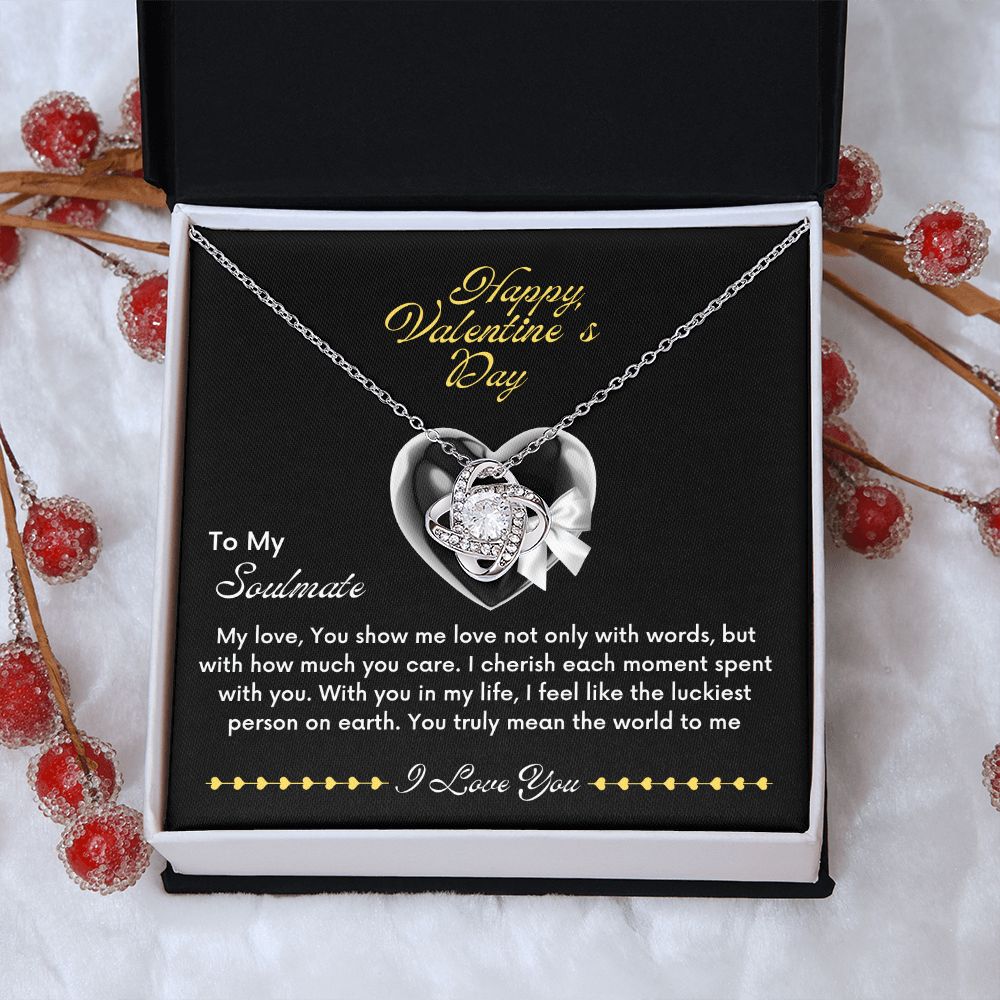 To My Soulmate Valentine's Love knot Necklace
