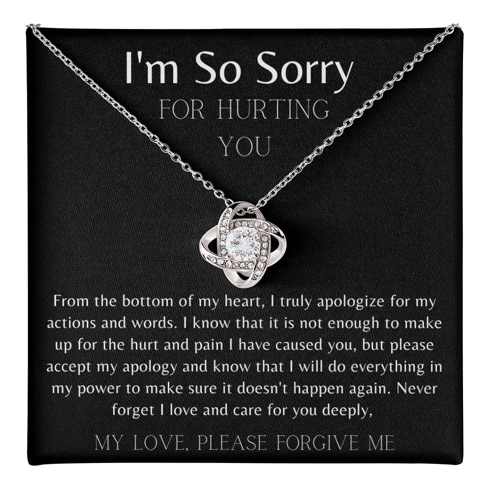 I'm So Sorry blk Love Knot Necklace