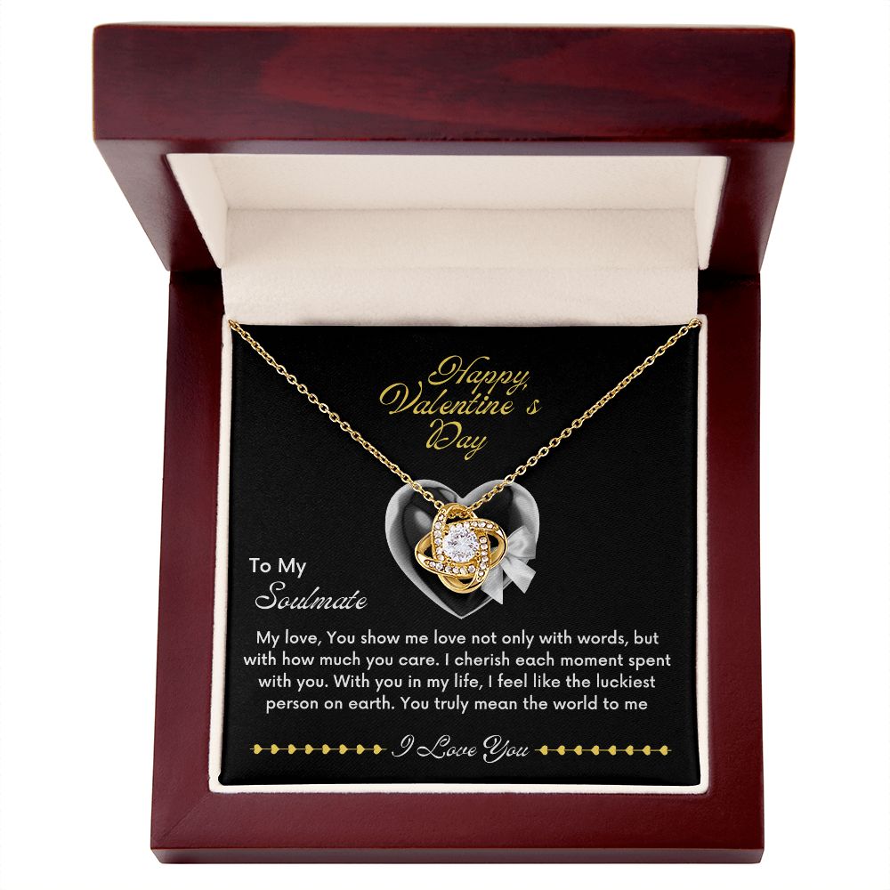 To My Soulmate Valentine's Love knot Necklace