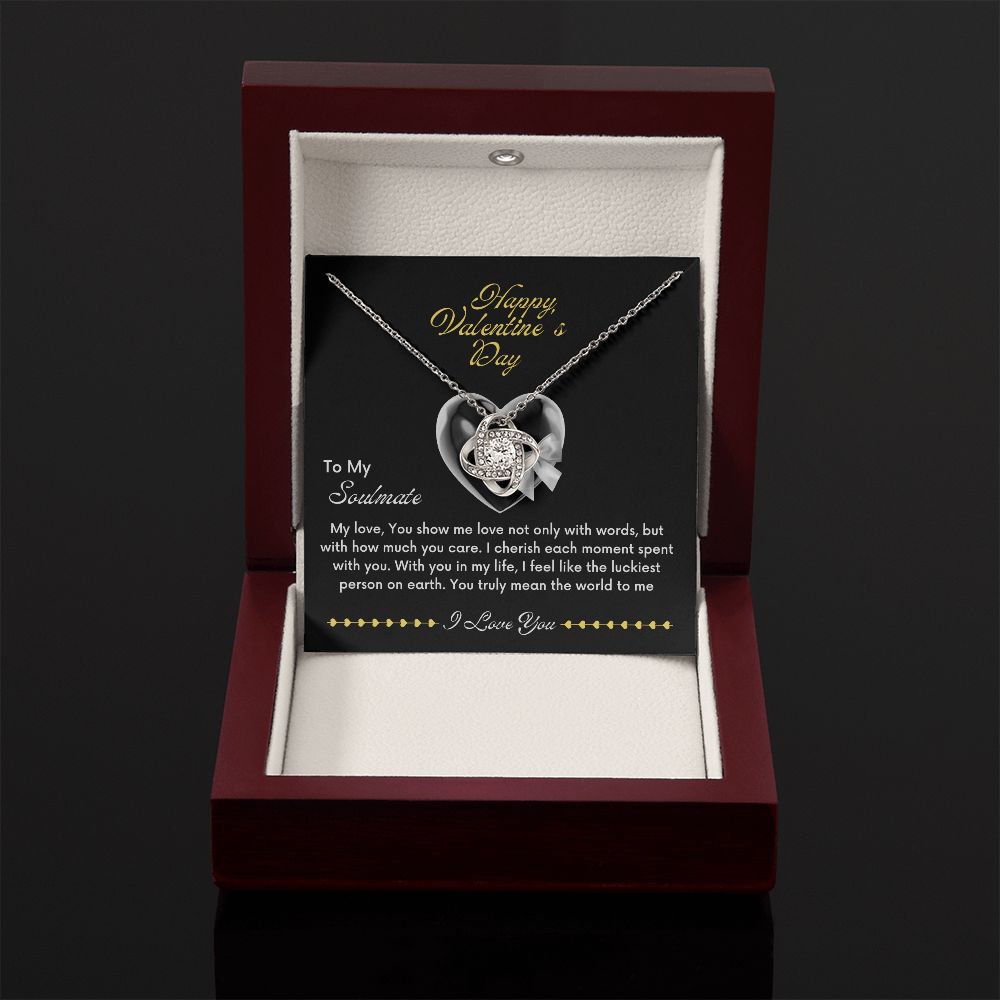 To My Soulmate Valentine's Love knot Necklace