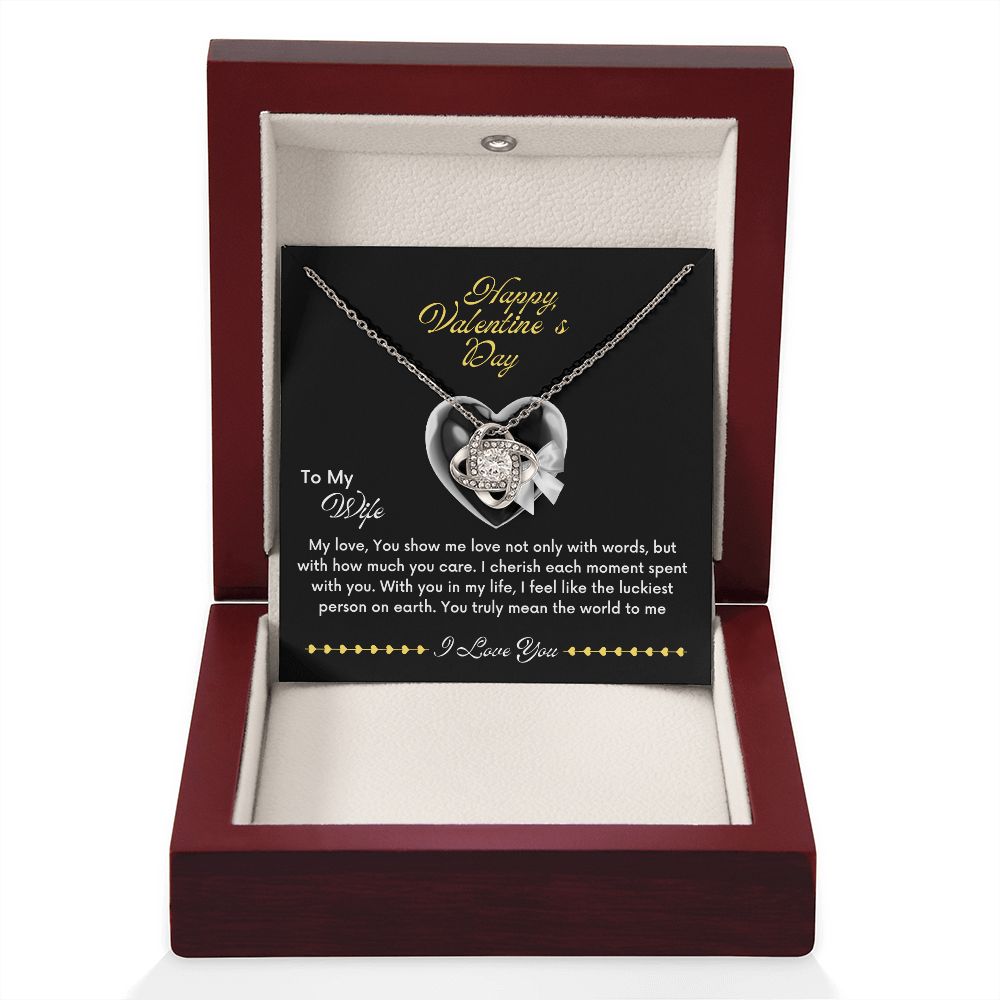 Happy Valentine's Day (Wife) - Love Knot Necklace