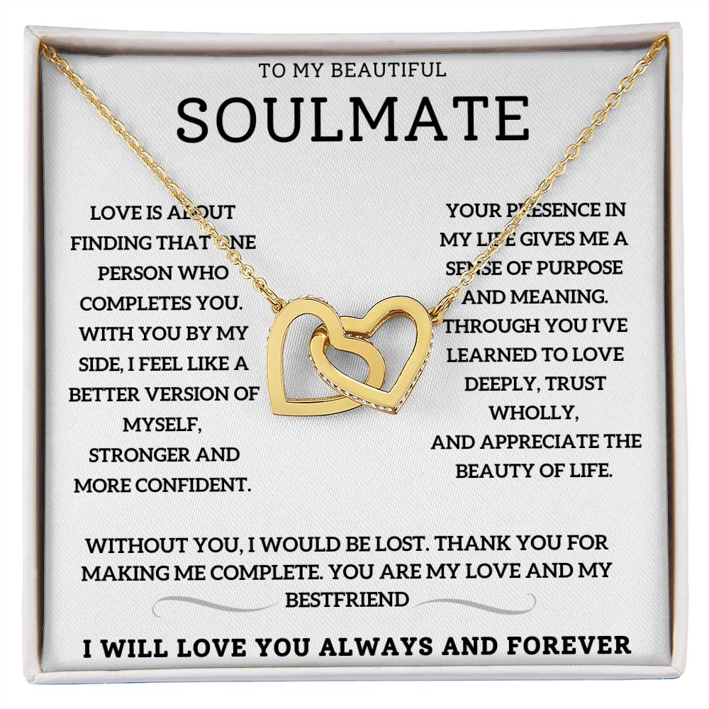 To My Beautiful Soulmate - Interlocking Heart Necklace