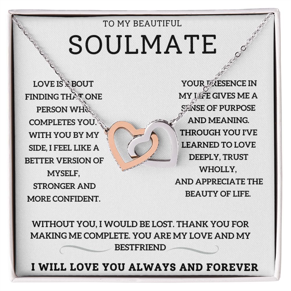 To My Beautiful Soulmate - Interlocking Heart Necklace