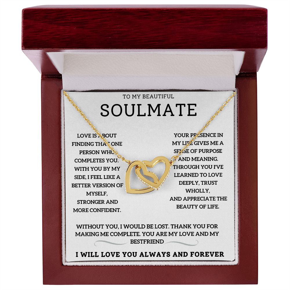 To My Beautiful Soulmate - Interlocking Heart Necklace