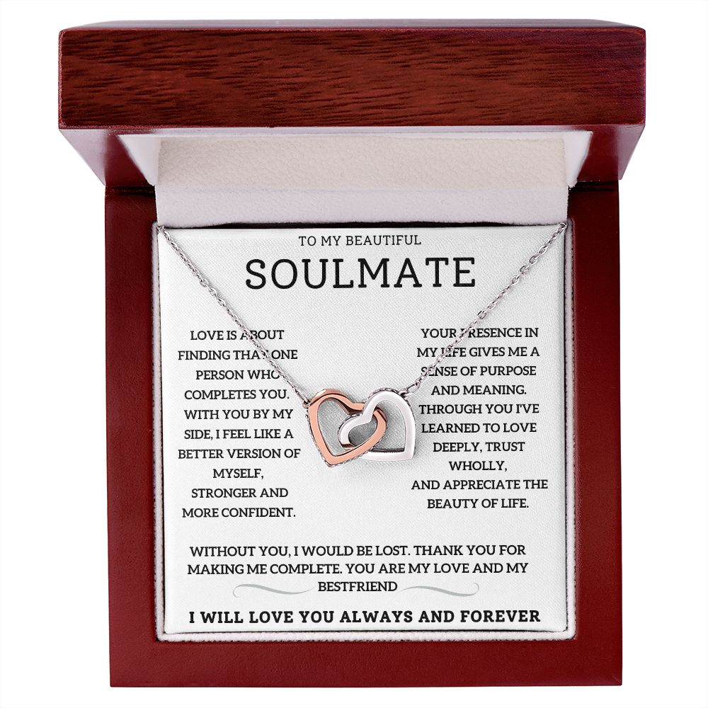 To My Beautiful Soulmate - Interlocking Heart Necklace