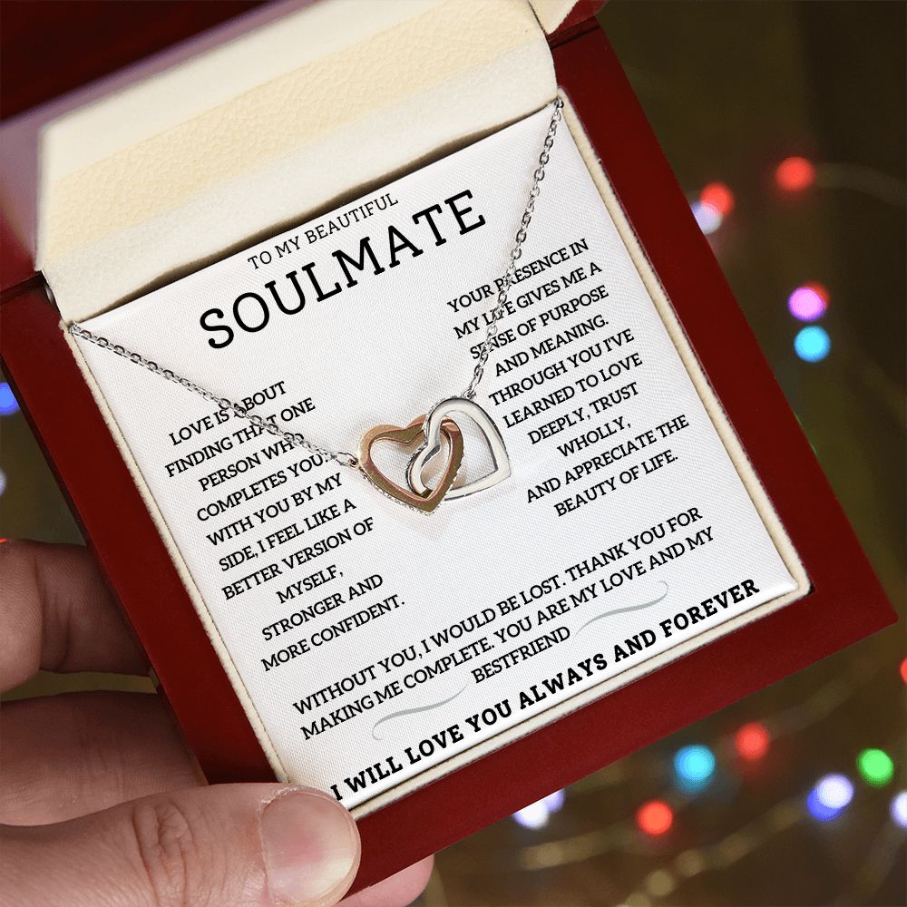 To My Beautiful Soulmate - Interlocking Heart Necklace
